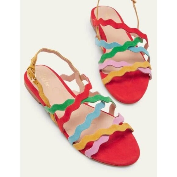Boden Multicolor Wave-Strap Suede Sandals – EU 40 (US 9) – Rare Style - Picture 1 of 12